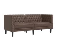 vidaXL Divano Chesterfield a 2 Posti Marrone in Similpelle, Divano, Divano a Due posti in Similpelle, Divano a Due posti, Divano Imbottito