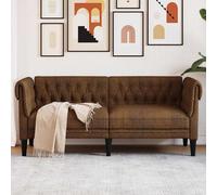 vidaXL Divano Chesterfield a 2 Posti Marrone in Tessuto