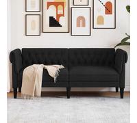 vidaXL Divano Chesterfield a 2 Posti Nero in Tessuto