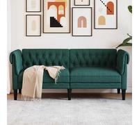 vidaXL Divano Chesterfield a 2 Posti Verde Scuro in Tessuto