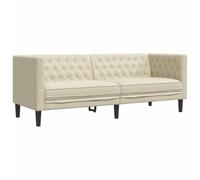 vidaXL Divano Chesterfield a 3 Posti Crema in Similpelle, Divano a 3 posti, Divano, Divano Imbottito, divani a 3 posti, divani, Divano da Salotto