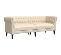 vidaXL Divano Chesterfield a 3 Posti in Lino