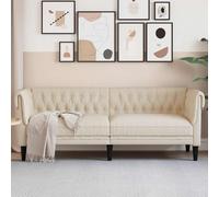vidaXL Divano Chesterfield a 3 Posti in Lino