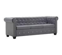 VIDAXL - Divano Chesterfield A 3 Posti In Velluto 199x75x72 Cm Grigio