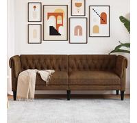 vidaXL Divano Chesterfield a 3 Posti Marrone in Tessuto