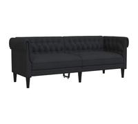 Divano chesterfield a 3 posti nero in tessuto