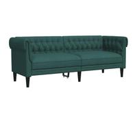 vidaXL Divano Chesterfield a 3 Posti Verde Scuro in Tessuto