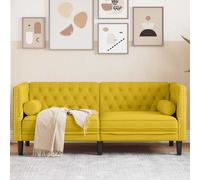 vidaXL Divano Chesterfield con Rinforzi 2 Posti Giallo in Velluto, Divano a 2 posti, Divano da Salotto, Divano in Velluto, Divano Imbottito
