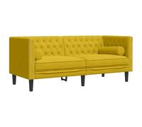 vidaXL Divano Chesterfield con Rinforzi 2 Posti Giallo in Velluto, Divano a 2 posti, Divano da Salotto, Divano in Velluto, Divano Imbottito