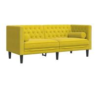 vidaXL Divano Chesterfield con Rinforzi 2 Posti Giallo in Velluto, Divano a 2 posti, Divano da Salotto, Divano in Velluto, Divano Imbottito