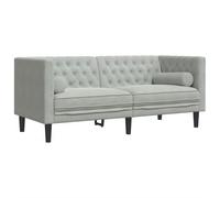 vidaXL Divano Chesterfield con Rinforzi 2 Posti Grigio Chiaro Velluto, Divano a 2 posti, Divano da Salotto, Divano in Velluto, Divano Imbottito