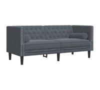 vidaXL Divano Chesterfield con Rinforzi 2 Posti Grigio Scuro Velluto, Divano a 2 posti, Divano da Salotto, Divano in Velluto, Divano Imbottito