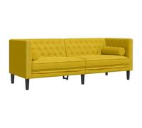 vidaXL Divano Chesterfield con Rinforzi 3 Posti Giallo in Velluto, divano a 3 posti, divano, divano da salotto, divani a 3 posti, divano imbottito