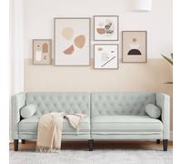 vidaXL Divano Chesterfield con Rinforzi 3 Posti Grigio Chiaro Velluto, Divano a 3 posti, Divano, Divano da Salotto, divani a 3 posti, Divano Imbottito