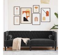 vidaXL Divano Chesterfield con Rinforzi 3 Posti Nero in Velluto, Divano a 3 posti, Divano, Divano da Salotto, divani a 3 posti, Divano Imbottito