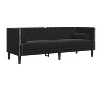 vidaXL Divano Chesterfield con Rinforzi 3 Posti Nero in Velluto, Divano a 3 posti, Divano, Divano da Salotto, divani a 3 posti, Divano Imbottito