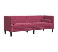vidaXL Divano Chesterfield con Rinforzi 3 Posti Rosso Vino in Velluto, Divano a 3 posti, Divano, Divano da Salotto, divani a 3 posti, Divano Imbottito