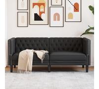 vidaXL Divano Chesterfield Nero in Similpelle