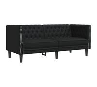 vidaXL Divano Chesterfield Nero in Similpelle, Divano, Divano a Due posti in Similpelle, Divano a Due posti, Divano Imbottito, Divano da Salotto