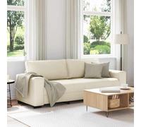 vidaXL | Divano | con cuscino con cuscino Beige 221 x 77 x 82 cm Tela