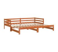 vidaXL Divano con Letto Estraibile Marrone Cera 90x190cm Massello Pino, divano letto estraibile, letto per ospiti, divano letto matrimoniale
