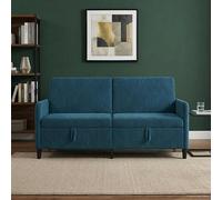 vidaXL Divano con Storage 3 posto Blu 172 x 78 x 87 cm Poliestere