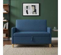vidaXL Divano con Storage Blu 122 x 78 x 87 cm Poliestere