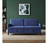 vidaXL Divano con Storage Blu Polizia 192 x 78 x 87 cm Poliestere