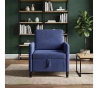 vidaXL Divano con Storage Blu Polizia 72 x 78 x 87 cm Poliestere