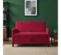vidaXL Divano con Storage Rosso Vino 122 x 78 x 87 cm Poliestere