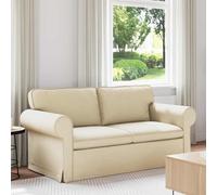 vidaXL Divano Crema 215 x 82 x 80 cm Tessuto