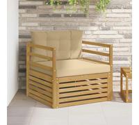 vidaXL Divano da esterno Bianco e Beige