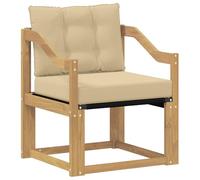 vidaXL Divano da esterno Legno di Acacia Massello Bianco e beige, Divano da giardino per balcone, set sezionale rettangolare, mobile da esterno resistente per un terrazzo comfy