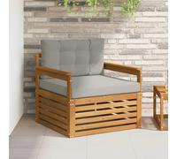 vidaXL Set di divani da esterno Legno di Acacia Massello e Poliestere, Divano da giardino, set modulari per esterni, mobili resistenti per relax in terrazza e cortile