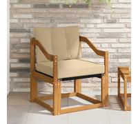 vidaXL Divano da esterno Legno di Acacia Massello e Textilene Naturale, Divano da giardino moderno, resistente, sezionale per patio, lounge all'aperto e set per il comfort