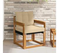 vidaXL Divano da esterno Legno di Acacia Massello e Textilene Naturale, Divano da giardino moderno, resistente, sezionale per patio, lounge all'aperto e set per il comfort