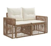 vidaXL Divano da giardino a 2 posti, beige, rattan sintetico, sedie da giardino e terrazza, poltrona rustica, divano resistente alle intemperie, poltrona in vimini, loveseat a due posti