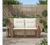 vidaXL Divano da giardino 2-Numero di posti Beige polyrattan