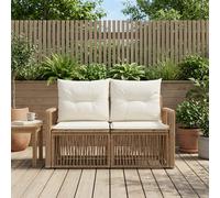 vidaXL Divano da giardino 2-Numero di posti Beige polyrattan