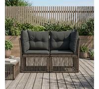 vidaXL Divano da giardino a 2 posti, grigio rattan sintetico, sedie da giardino e terrazza, poltrona rustica, divano resistente alle intemperie, poltrona in vimini, loveseat a due posti