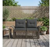 vidaXL Divano da giardino a 2 posti, grigio rattan sintetico, sedie da giardino e terrazza, poltrona rustica, divano resistente alle intemperie, poltrona in vimini, loveseat a due posti