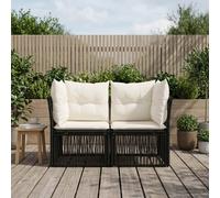 vidaXL Divano da giardino a 2 posti, nero, in rattan sintetico, sedie da giardino e terrazza, poltrona rustica, divano resistente alle intemperie, poltrona in vimini, loveseat a due posti