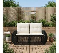vidaXL Divano da giardino a 2 posti, nero, in rattan sintetico, sedie da giardino e terrazza, poltrona rustica, divano resistente alle intemperie, poltrona in vimini, loveseat a due posti