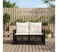 vidaXL Divano da giardino a 2 posti, nero, in rattan sintetico, sedie da giardino e terrazza, poltrona rustica, divano resistente alle intemperie, poltrona in vimini, loveseat a due posti