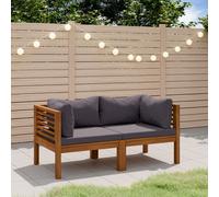 vidaXL Divano da Giardino 2 Posti con Cuscino Legno Massello di Acacia