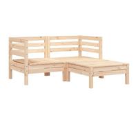 vidaXL Divano da Giardino 2 Posti con Poggiapiedi Legno Massello Pino