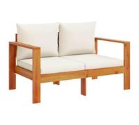 vidaXL Divano da Giardino con Cuscini 2 Posti Legno Massello di Acacia, divano da giardino con cuscini, seduta da giardino, divano da giardino 2 posti