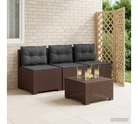 vidaXL Divano da giardino 3 posti con cuscini in look rattan PP