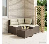 vidaXL Divano da giardino 3 posti con cuscini in look rattan PP