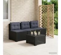 Divano da giardino 3 posti con cuscini in look rattan PP